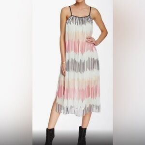 Alice + Olivia striped multi-color pink/black ‘Zuri’ midi/maxi dress - size M